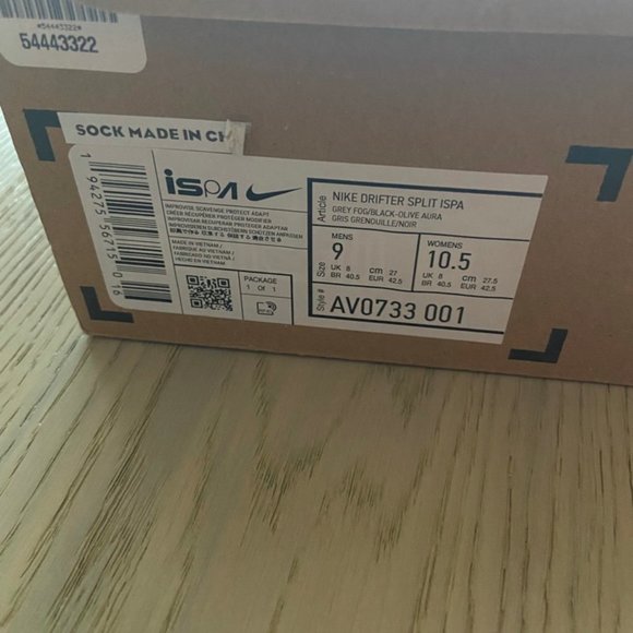 NIKE DRIFTER SPLIT ISPA GREY FOG BLACK OLIVE MENS 9 WOMENS 10.5 AV0733001 - Picture 2 of 10